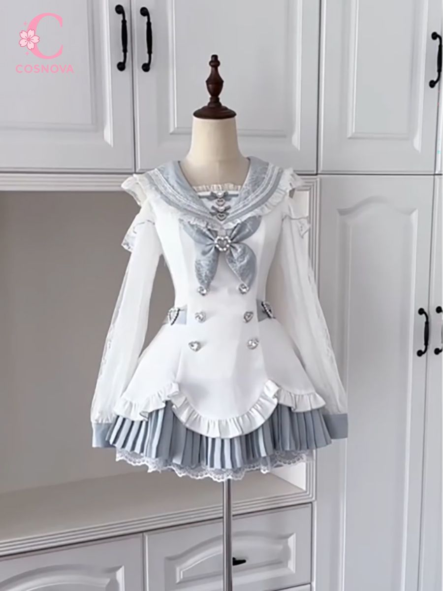 Gaun Vintage Jepang Gaya Lolit - Elastic Lace Trim ulasan dan harga