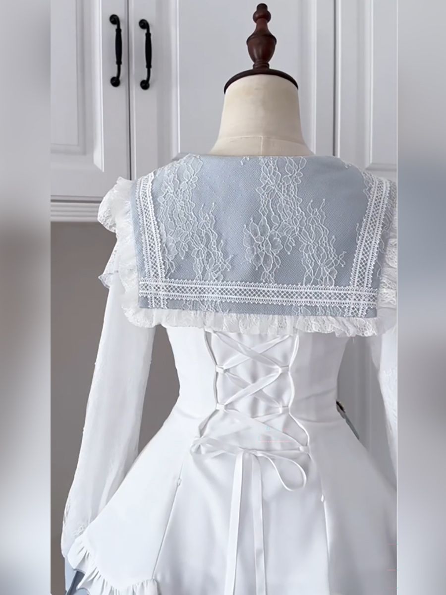 Gaun Vintage Jepang Gaya Lolit - Elastic Lace Trim ulasan dan harga